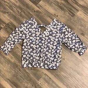 Blue and white anthropology blouse